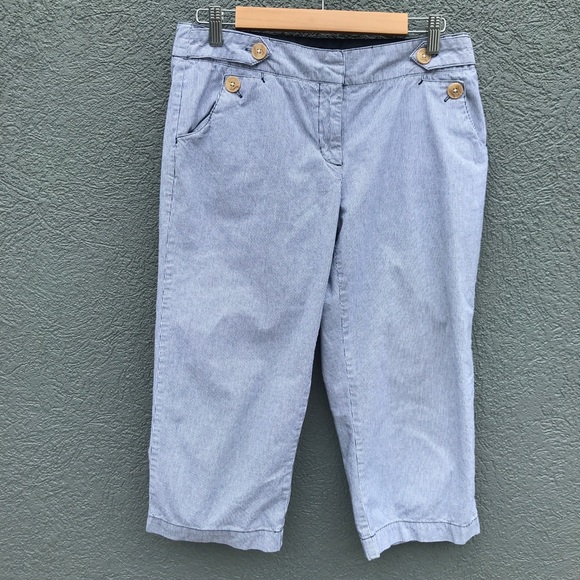 Izod blue and white stripes Capris size 8 - Picture 10 of 13